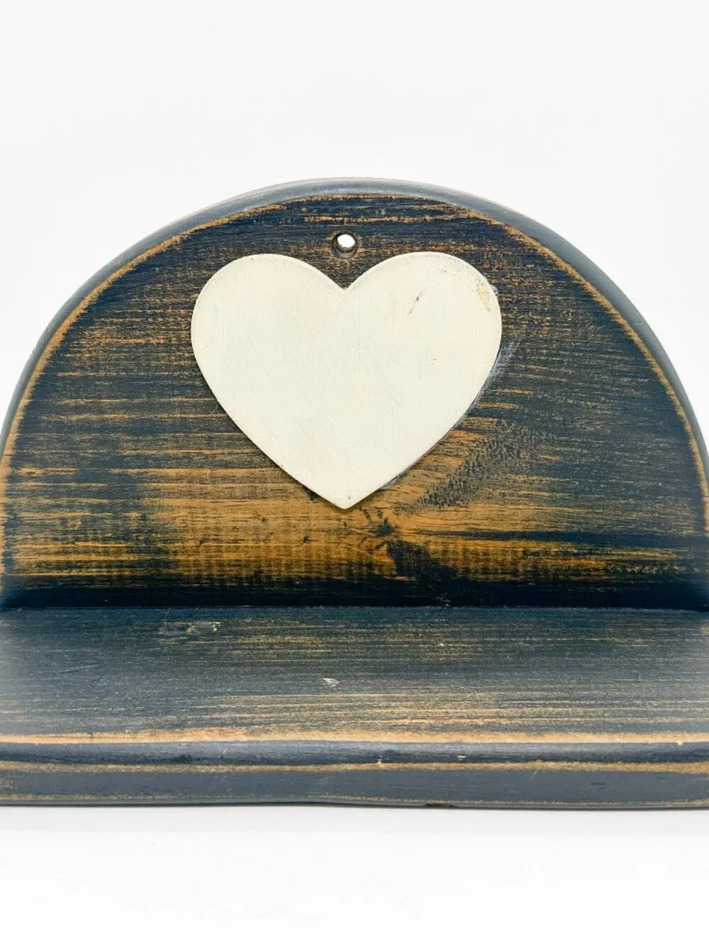 Vintage Handmade Wood Heart Mini Shelf Boho Cottagecore Country Farm